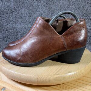 Dansko Raina Boots Womens Size 9.5 Brown Leather Block Heel Ankle Booties